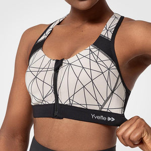 Womens zip front racerback high impact sports bra | Yvettesports