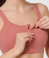 Power Zip Justerbara Band Vadderad Löpar-BH | Sport-BH med Högt Stöd för Damer (Plus Size)