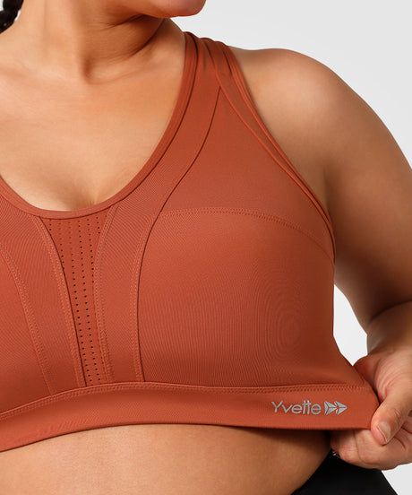 Power Cross Back Padded Running Bra | Women's High Support Sports Bra (Plus Size)