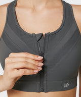 Enfold Zip Mesh gepolsterter Lauf-BH | Damen-Sport-BH mit starker Unterstützung (Übergröße)