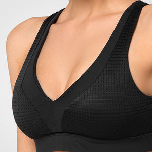 Sculpt V-Neck Cross Back Padded Running Bra