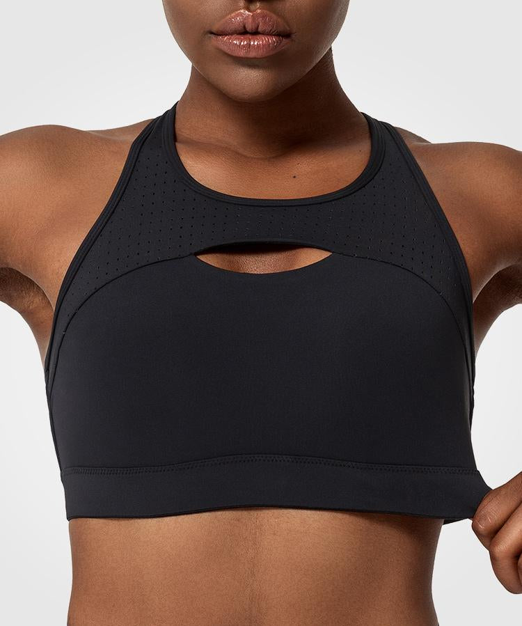 Womens zip front supportive high impact sports bra | Yvettesports