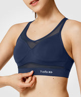 Shift V-Ausschnitt Mesh gepolsterter Lauf-BH | Damen Sport-BH mit starkem Halt