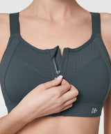 Power Zip Justerbara Band Vadderad Löpar-BH | Sport-BH med Högt Stöd för Damer (Plus Size)