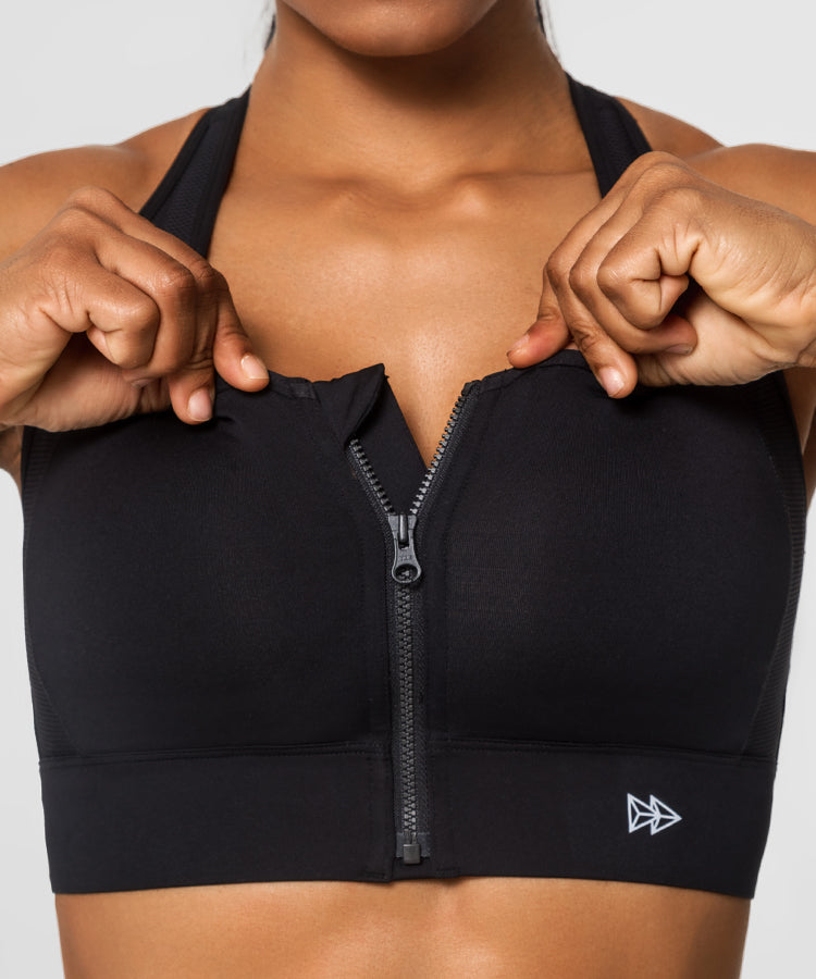 Layer 8 Women's Zip-Front Racerback Sports Bra 