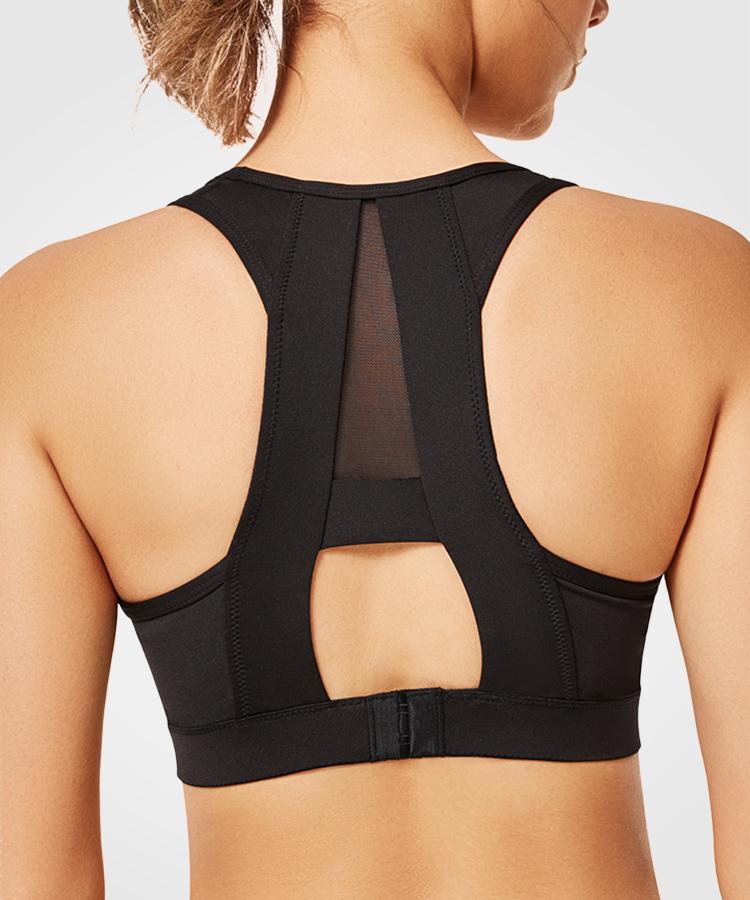 Womens wireless mesh racerback high impact sports bra | Yvettesports