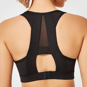 Womens wireless mesh racerback high impact sports bra | Yvettesports