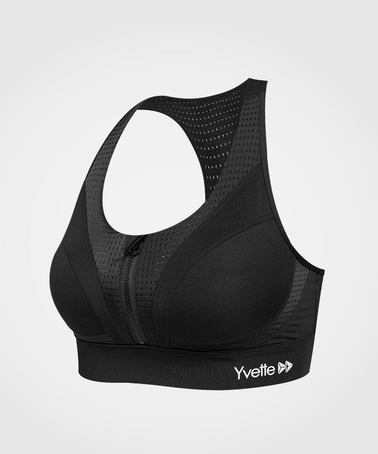 PSD Women's Sports Bra with Stretch Fabric - Black/Trojan Dept