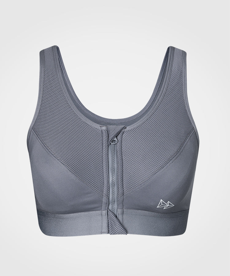 Shop Generic Women's Wireless Front Zip Sports Bra - L, Grey