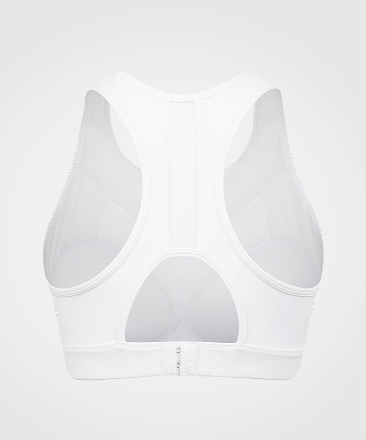 Power Mesh Racerback Padded Running Bra | Women's High Support Sports Bra