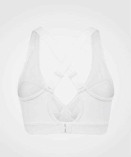Löpar-BH med kraftfull V-ringning och vadderad rygg | Sport-BH med högt stöd för kvinnor (plus size)