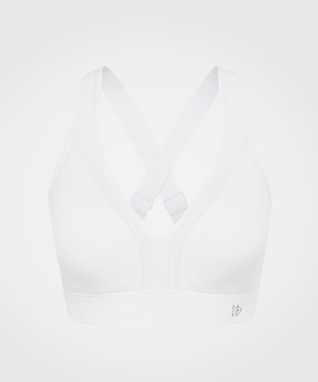 Löpar-BH med kraftfull V-ringning och vadderad rygg | Sport-BH med högt stöd för kvinnor (plus size)